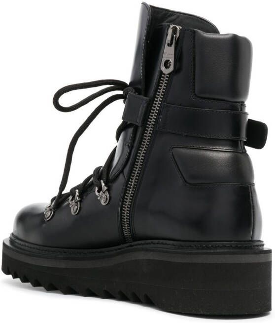Ferragamo Elimo lace-up leather boots Black