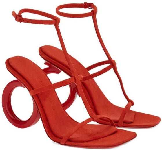 Ferragamo Elina 105mm suede sandals Red