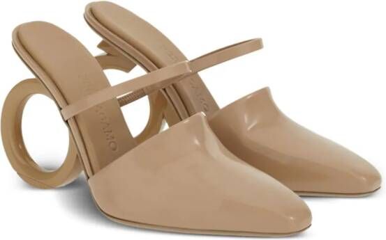 Ferragamo Elina 75mm leather mules Neutrals