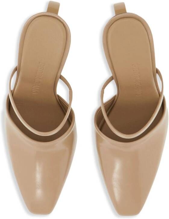 Ferragamo Elina 75mm leather mules Neutrals