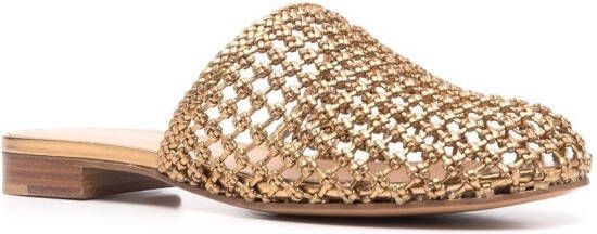 Ferragamo Ellas knotted leather mules Gold