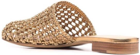 Ferragamo Ellas knotted leather mules Gold