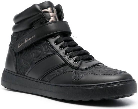 Ferragamo embossed hi-top sneakers Black