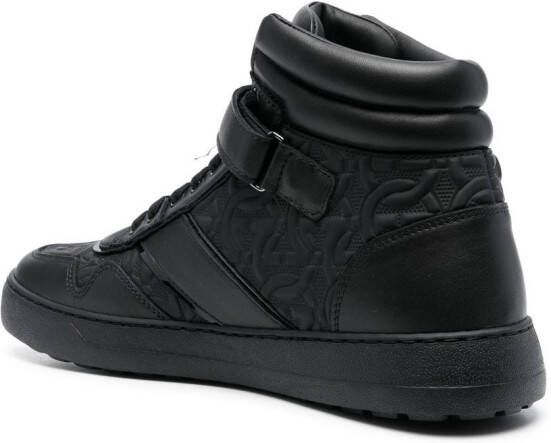 Ferragamo embossed hi-top sneakers Black