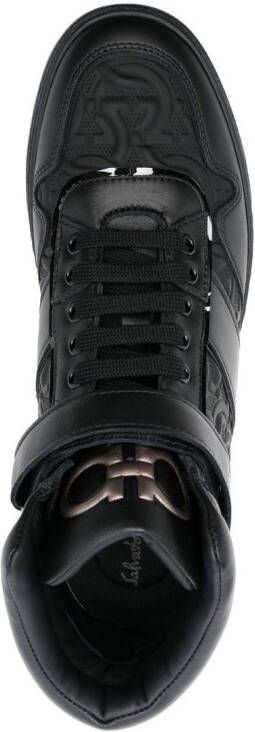 Ferragamo embossed hi-top sneakers Black