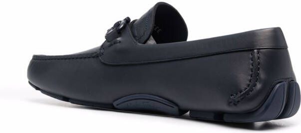 Ferragamo embossed-logo leather loafers Blue