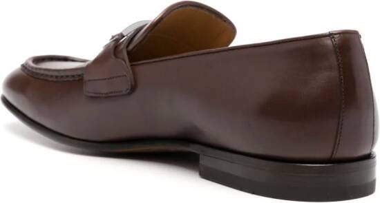 Ferragamo engraved-logo leather loafers Brown
