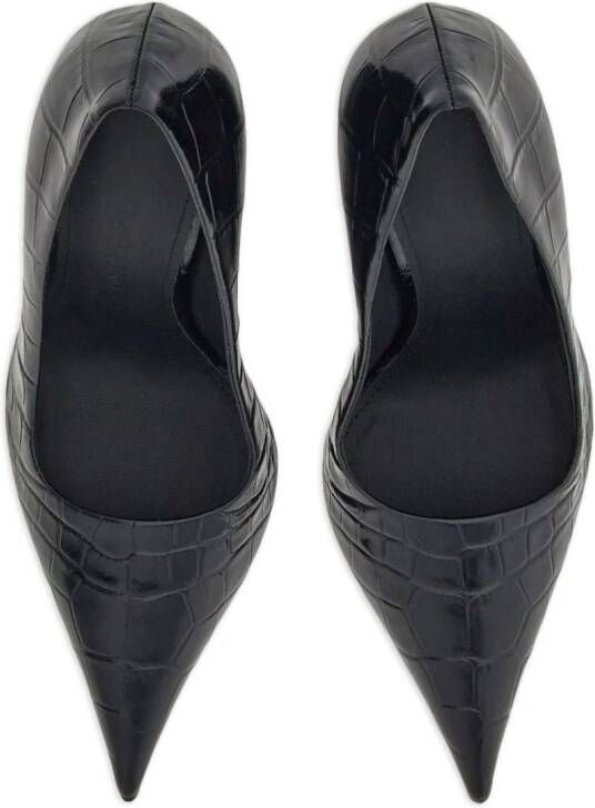 Ferragamo Eva 105mm crocodile-embossed pumps Black