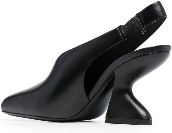 Ferragamo F-heel 100mm slingback pumps Black