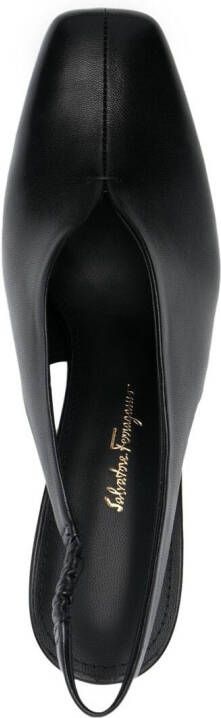 Ferragamo F-heel 100mm slingback pumps Black