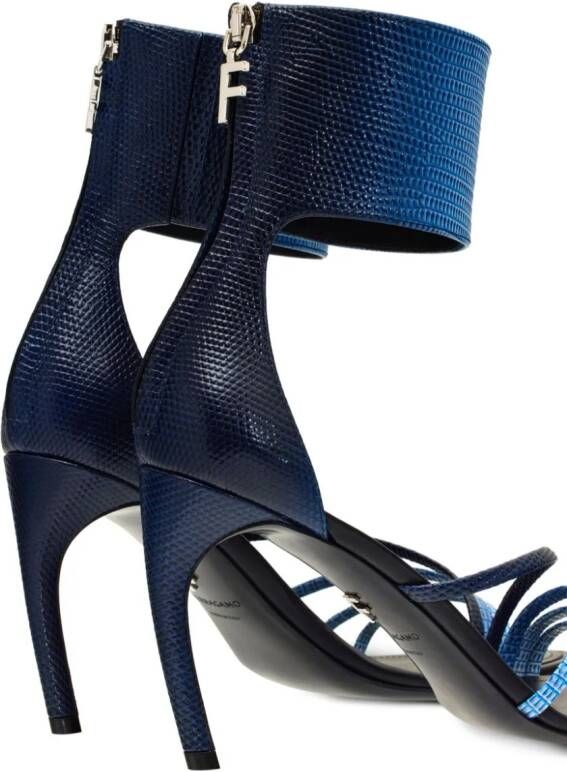Ferragamo faded-effect 85mm leather sandals Blue
