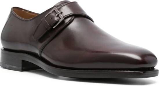 Ferragamo Farley square-toe leather loafers Red