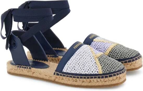 Ferragamo flat raffia espadrilles Purple