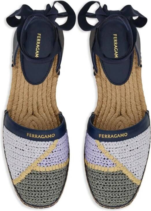 Ferragamo flat raffia espadrilles Purple