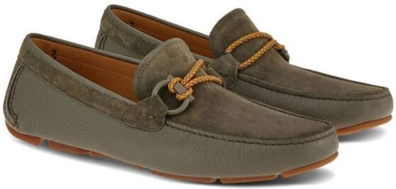 Ferragamo Front 4 suede loafers Green
