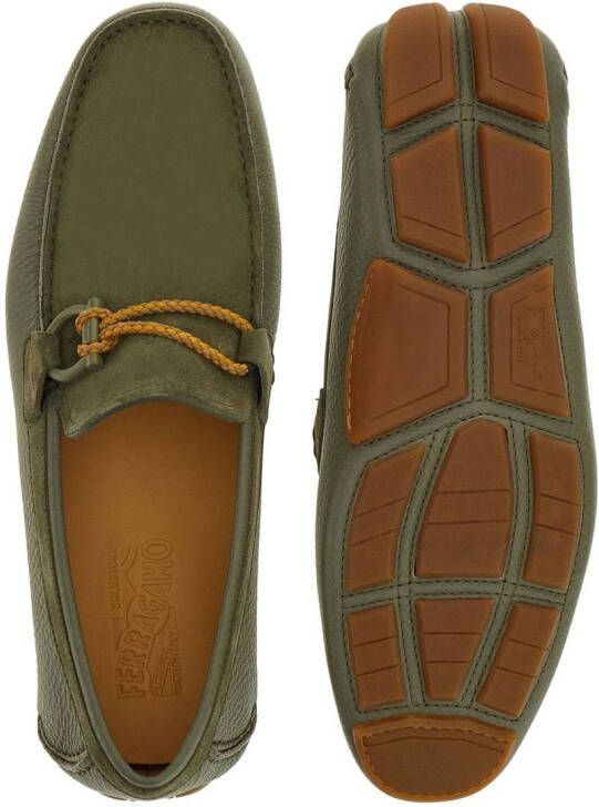 Ferragamo Front 4 suede loafers Green