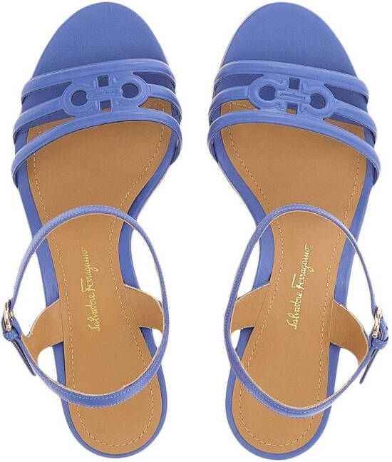 Ferragamo Gancini 70mm wedge sandals Blue