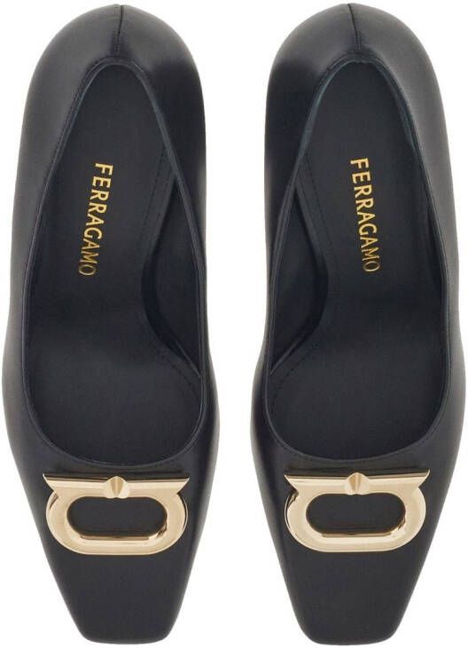 Ferragamo Gancini 85mm leather pumps Black