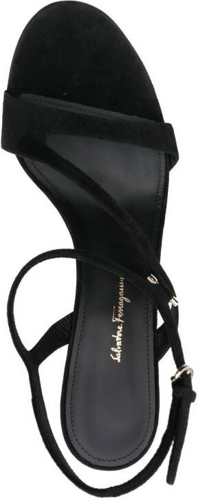 Ferragamo Gancini 85mm suede sandals Black