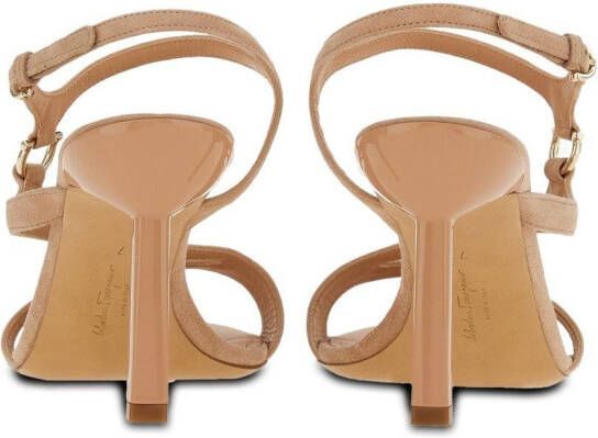 Ferragamo Gancini 85mm suede sandals Neutrals