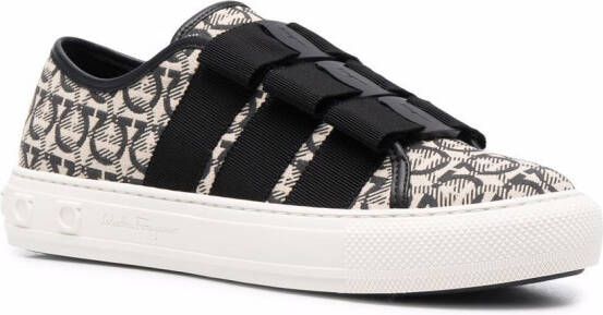 Ferragamo Gancini and Vara bow low-top sneakers Neutrals