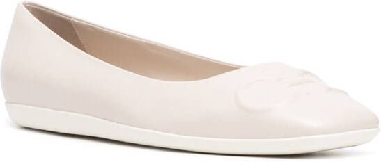 Ferragamo Gancini ballerina shoes White