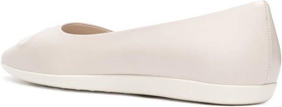 Ferragamo Gancini ballerina shoes White