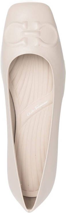 Ferragamo Gancini ballerina shoes White