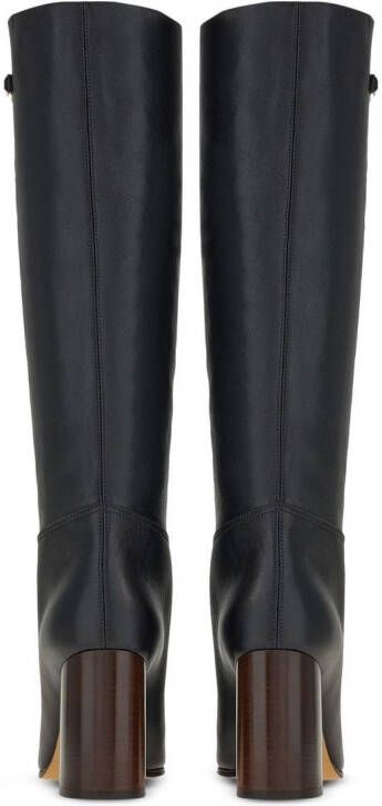 Ferragamo Gancini-bit leather boots Black