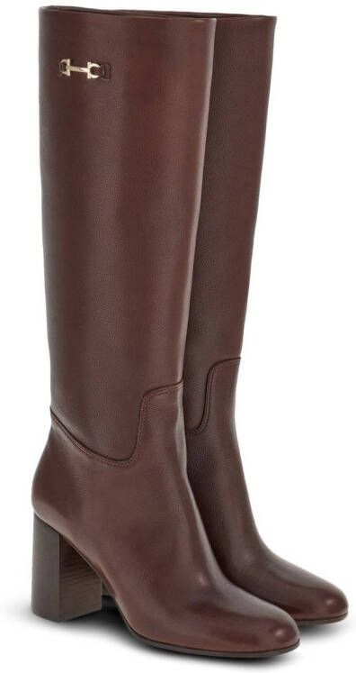 Ferragamo Gancini-bit leather boots Brown