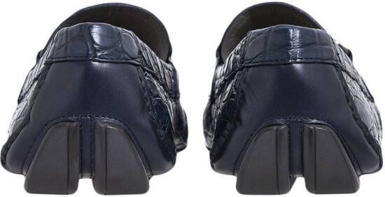 Ferragamo Gancini-buckle leather driving shoes Blue