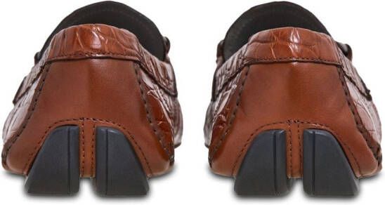 Ferragamo Gancini-buckle leather driving shoes Brown