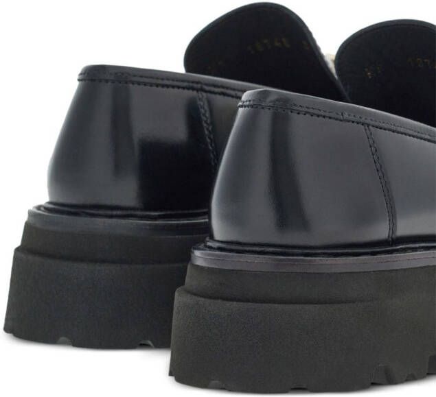 Ferragamo Gancini-buckle leather loafers Black