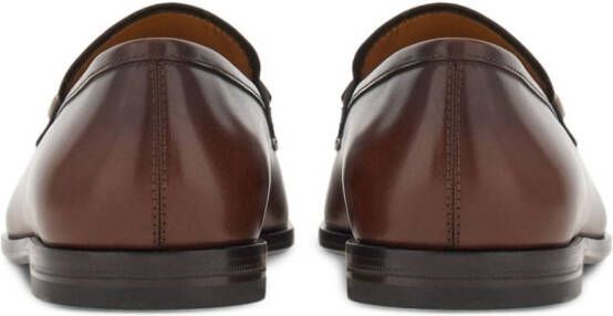 Ferragamo Gancini-buckle leather loafers Brown