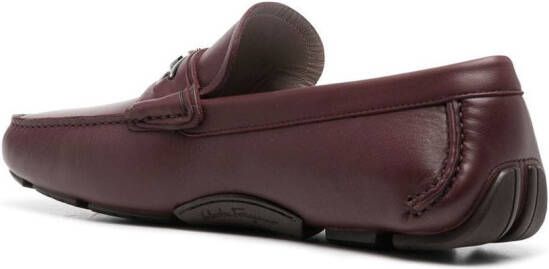 Ferragamo Gancini-buckle leather loafers Red