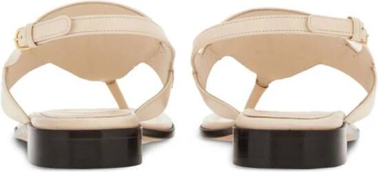 Ferragamo Gancini-buckle leather sandals White