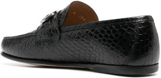 Ferragamo Gancini buckle loafers Black