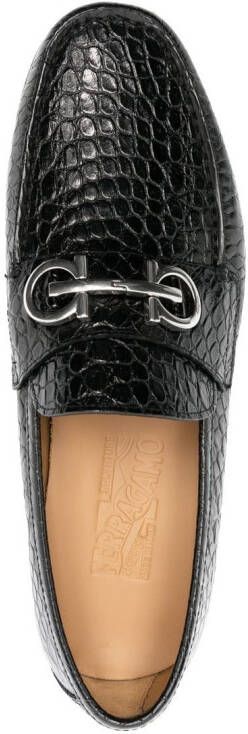 Ferragamo Gancini buckle loafers Black