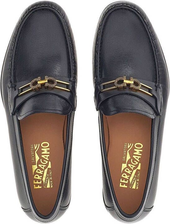 Ferragamo Gancini buckle loafers Black
