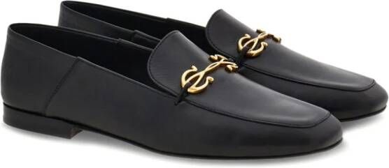 Ferragamo Gancini-charm leather loafers Black