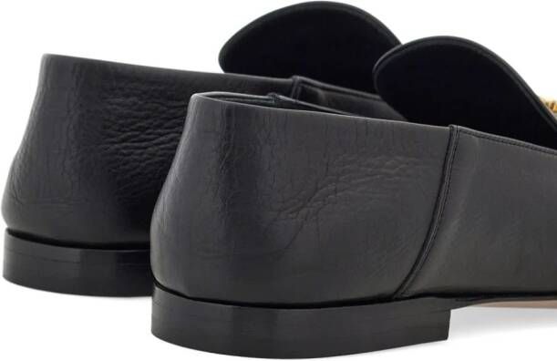 Ferragamo Gancini-charm leather loafers Black