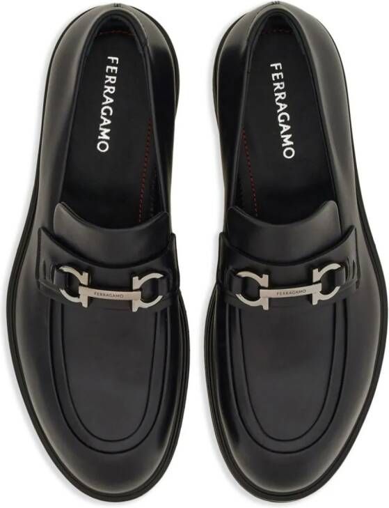 Ferragamo Gancini-charm leather mocassin loafers Black