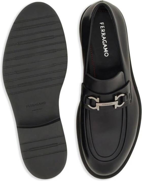 Ferragamo Gancini-charm leather mocassin loafers Black