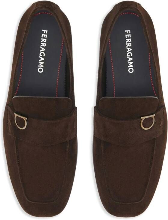 Ferragamo Gancini-charm leather mocassin loafers Brown