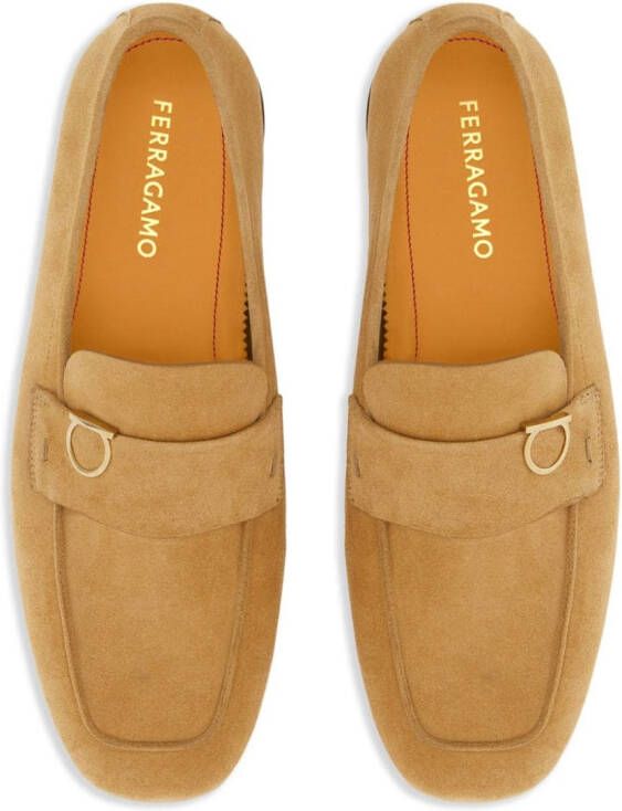 Ferragamo Gancini-charm leather mocassin loafers Neutrals