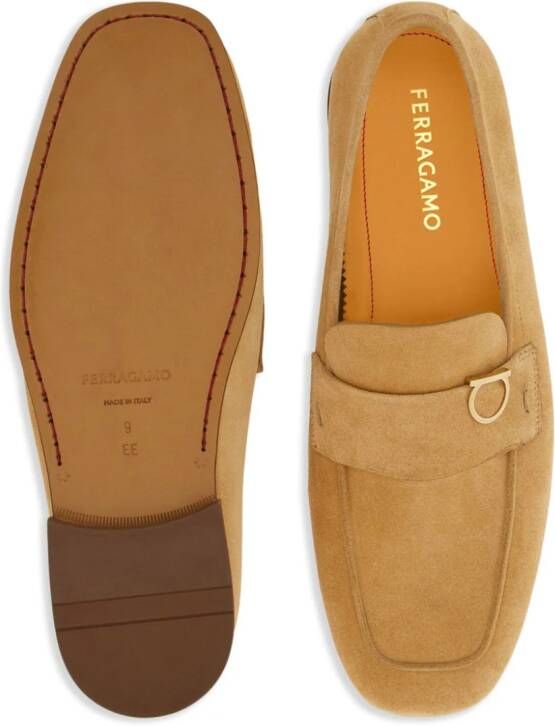 Ferragamo Gancini-charm leather mocassin loafers Neutrals