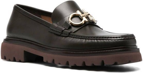Ferragamo Gancini chunky leather loafers Brown
