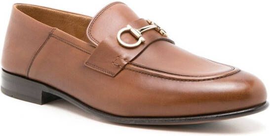 Ferragamo Gancini collapsible-heel loafers Brown