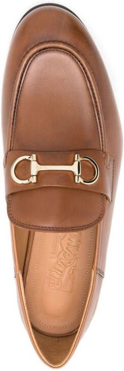 Ferragamo Gancini collapsible-heel loafers Brown