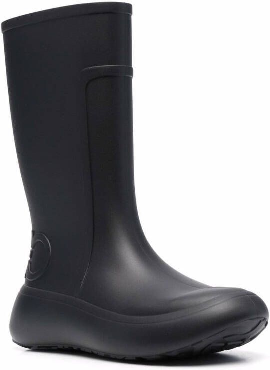 Ferragamo Gancini-debossed rain boots Black